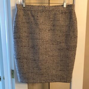 Classic Brown and White Textured Skirt